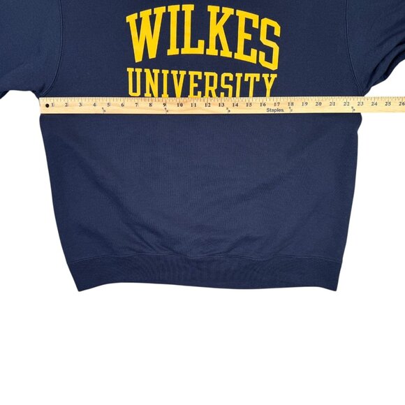 Wilkes University Sweatshirt Mens Large L Navy Blue Champion Crewneck Pullover - Picture 6 of 8
